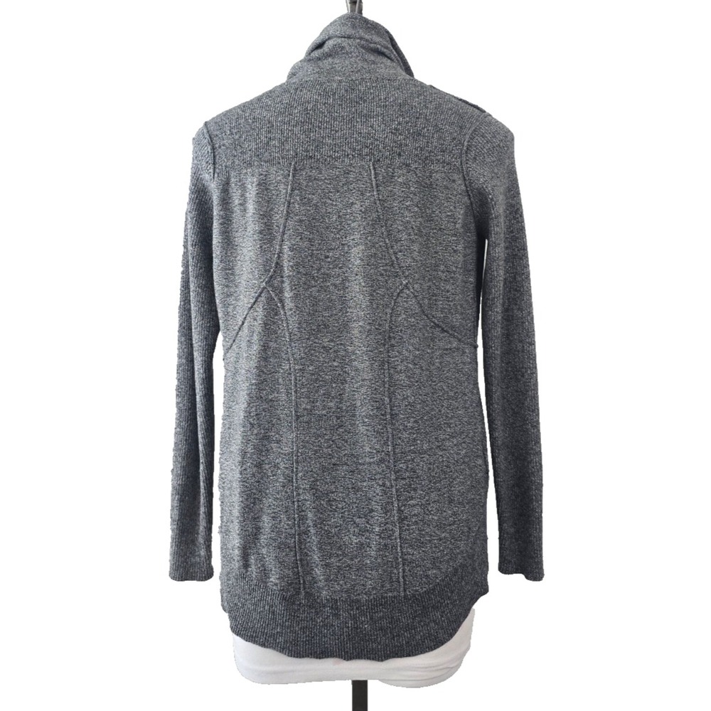 Calvin Klein Gray High-Low Cowl‎ Neckline Long Sleeve Open Front Sweater S - Picture 2 of 6